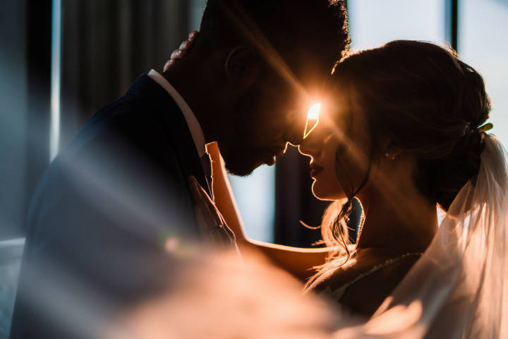 Creative Bride and Groom Portrait