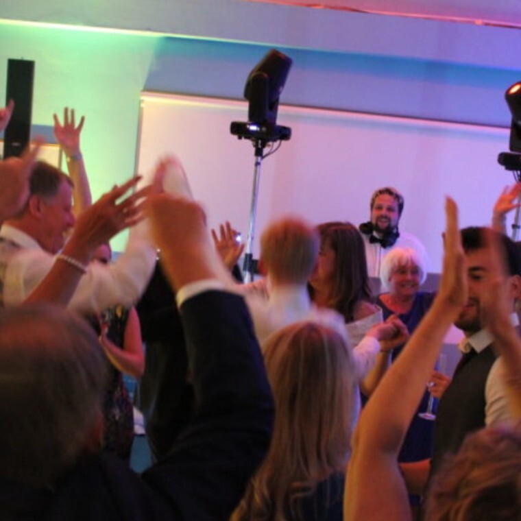 Wedding in Surrey with Steven Honeyball DJ in background