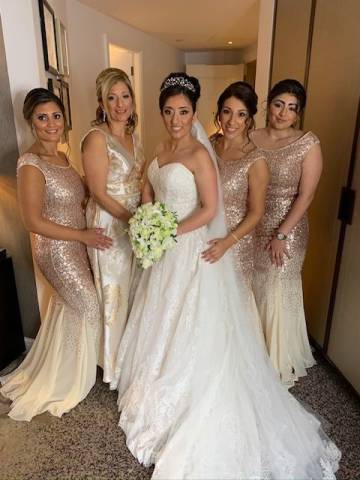 bride and bridesmaids
