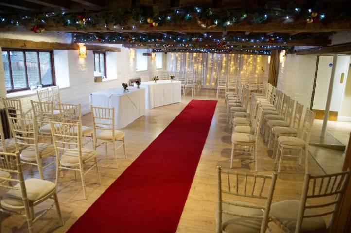 Indoor wedding ceremony at Egypt Mill