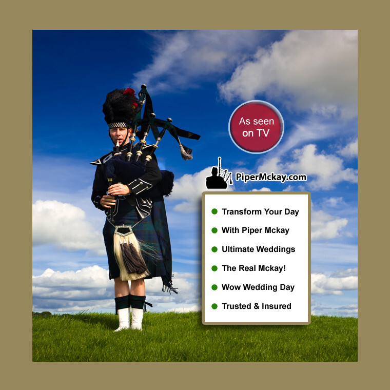 Scottish Bagpiper Hire with Piper Mckay As seen on TV