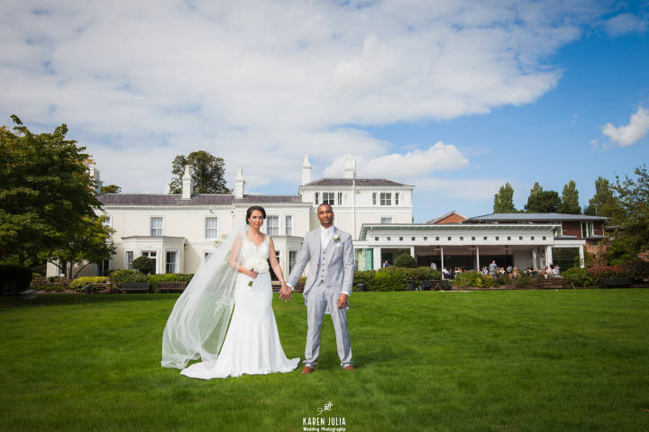 bride and groom portrait at Chancellors Hotel by Karen Julia Photography,Photographer in Greater Man