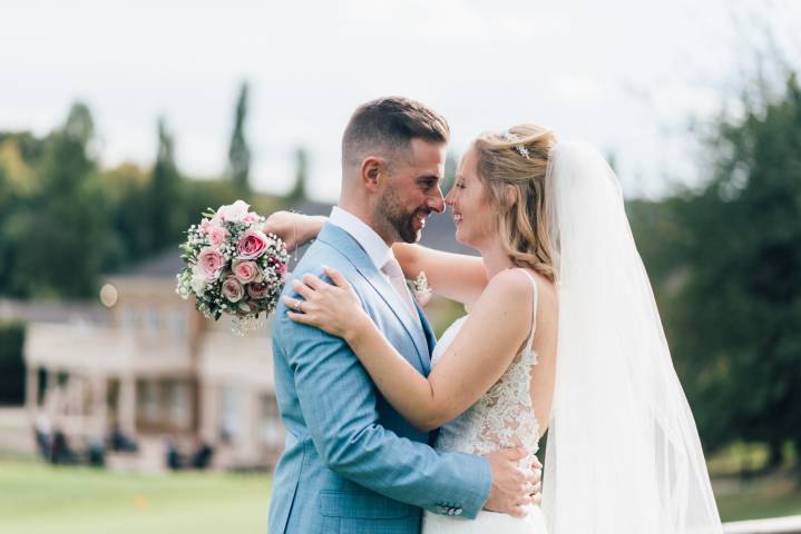 Wedding photo shoot on the course