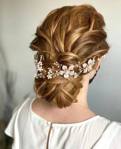 wavy textured updo