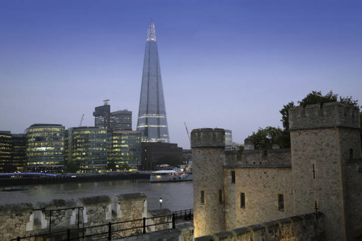 Views of the city from the battlements of The Tower of London