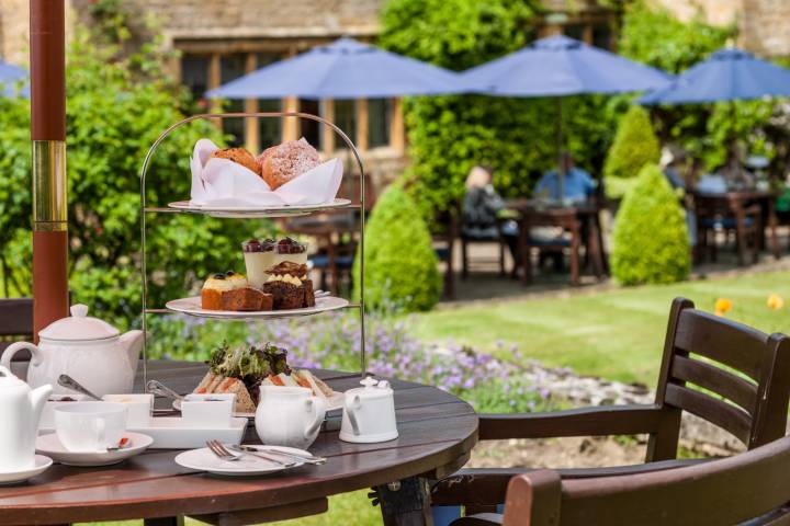 Afternoon tea on the terrace at Buckland Manor