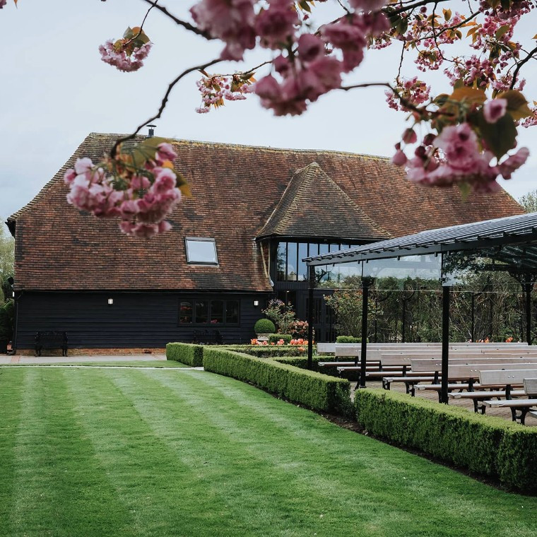 Old Kent Barn outdoor wedding ceremony area