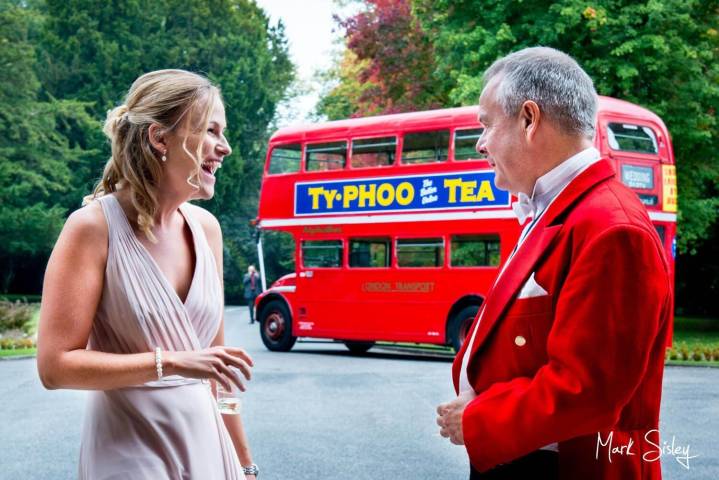 Buckinghamshire wedding red London bus