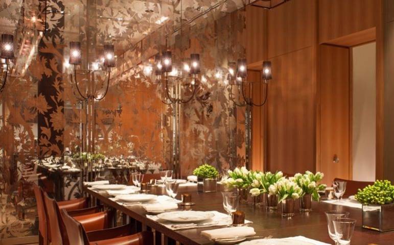 Dining table inside the Rosewood Hotel London