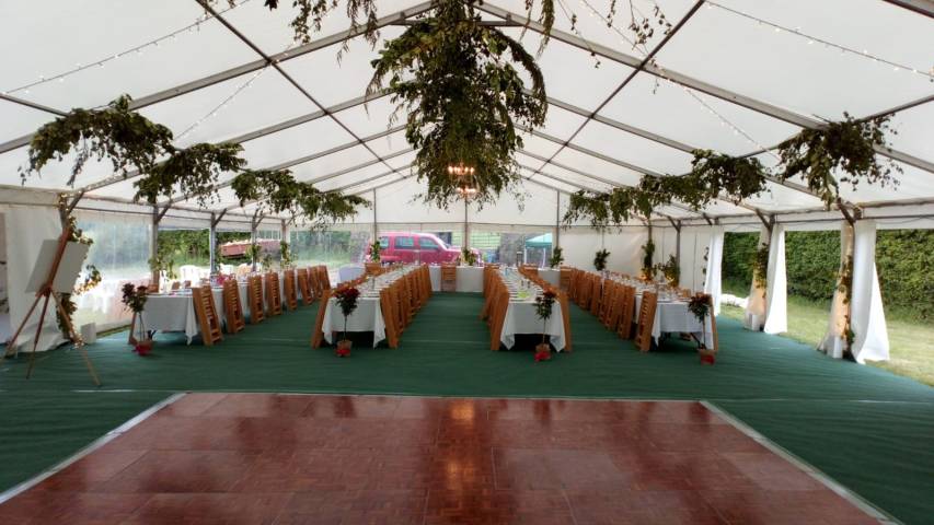 Unlined Marquee With Foliage in Roof