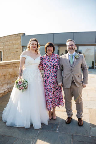 Sheila of Pure Silk Ceremonies with the Bride and Groom