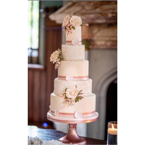 Blush Romance Wedding Cake