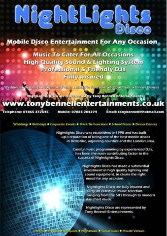 Tony Bennell Entertainment Agency, Entertainment in Oxfordshire