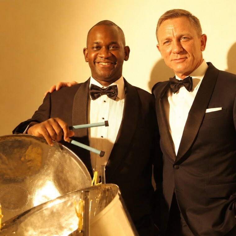 Gary Trotman Steelasophical with music in James Bond 007 Casino Royale 
