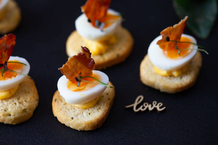 Quails Egg, Crispy Pancetta