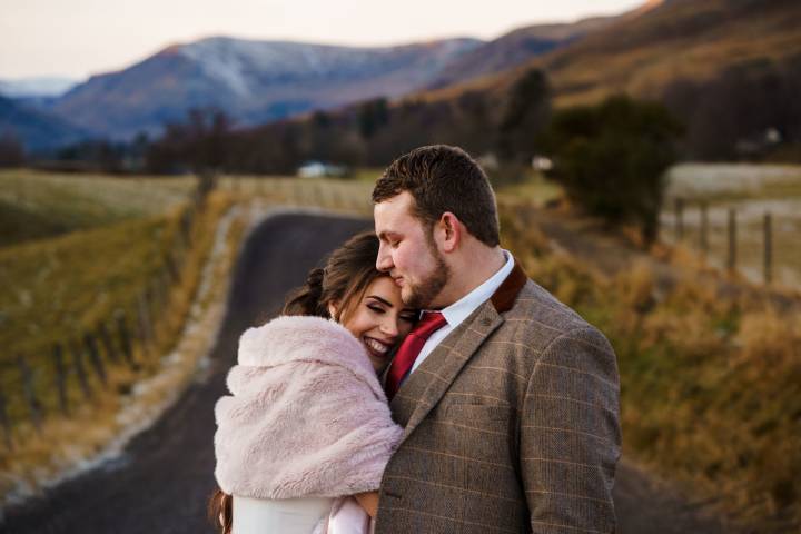 Winter wedding at Glen Clova Hotel in the Angus Glens