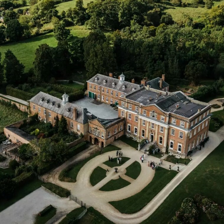 Drone image of Crowcombe Court