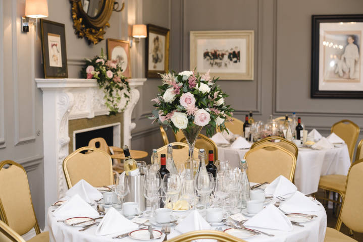 Wedding Breakfast set up in The Morning Room