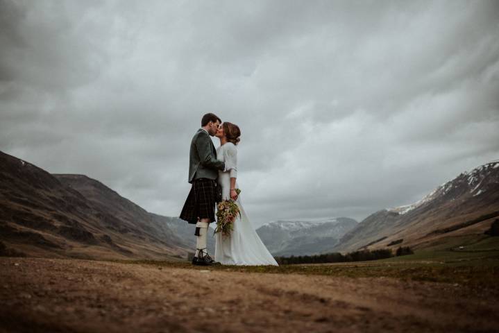 First kiss in Angus Glens at Glen Clova