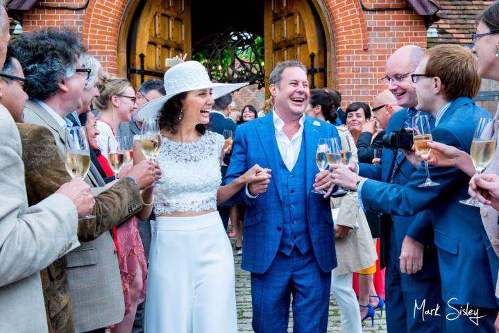 Wedding confetti aisle at The Dairy, Waddesdon