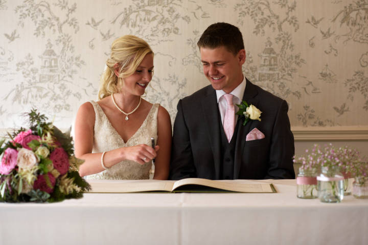 Brides and groom at Ravens Ait,Venues in Surrey