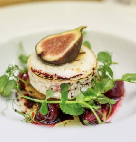Warmed goats cheese and roasted figs