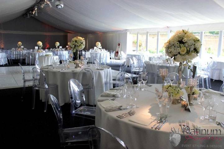 The Conservatory - Luton Hoo Walled Garden Wedding Breakfast set up