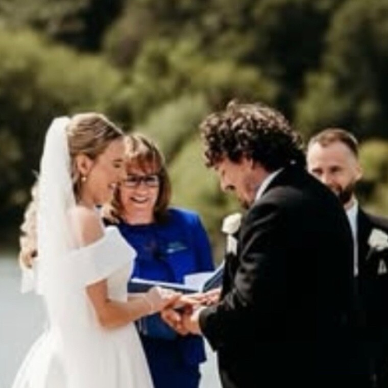 Anita Scott officiating at a wedding ceremony