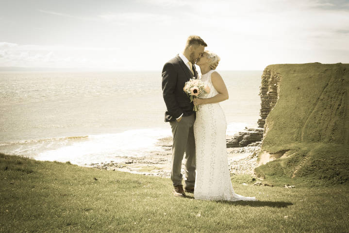 Stone Photos Wedding Photographer in Berkshire, Buckinghamshire, Surrey, Bride, Relaxed, natural, candid, Groom, Love, Couple, Portraits, seaside, sea, beach, cliff, Wales