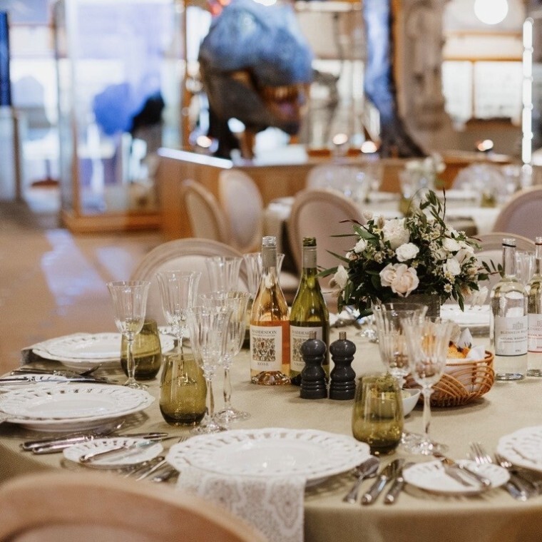 Firenze Carved Plates with ripples Glassware on a table with Limewash Louis Chair