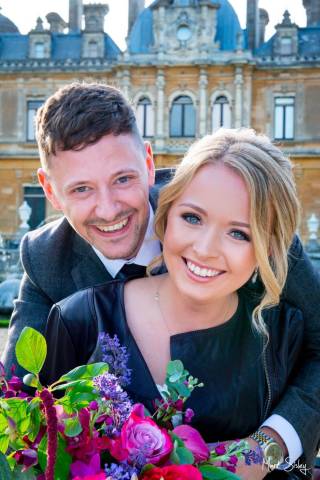 Buckinghamshire bride and groom at Waddesdon Manor