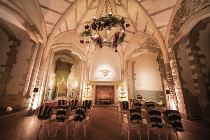 Wedding ceremony in the medieval palace