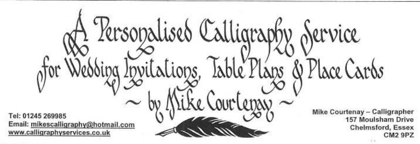 Mike Courtenay Wedding Calligraphy, Stationery in Essex