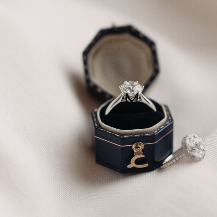 diamond ring in ring box