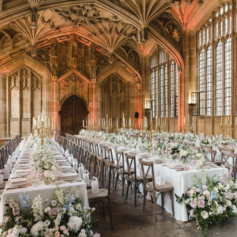 Divinity School inside Bodleian Library, Oxford, set for a wedding