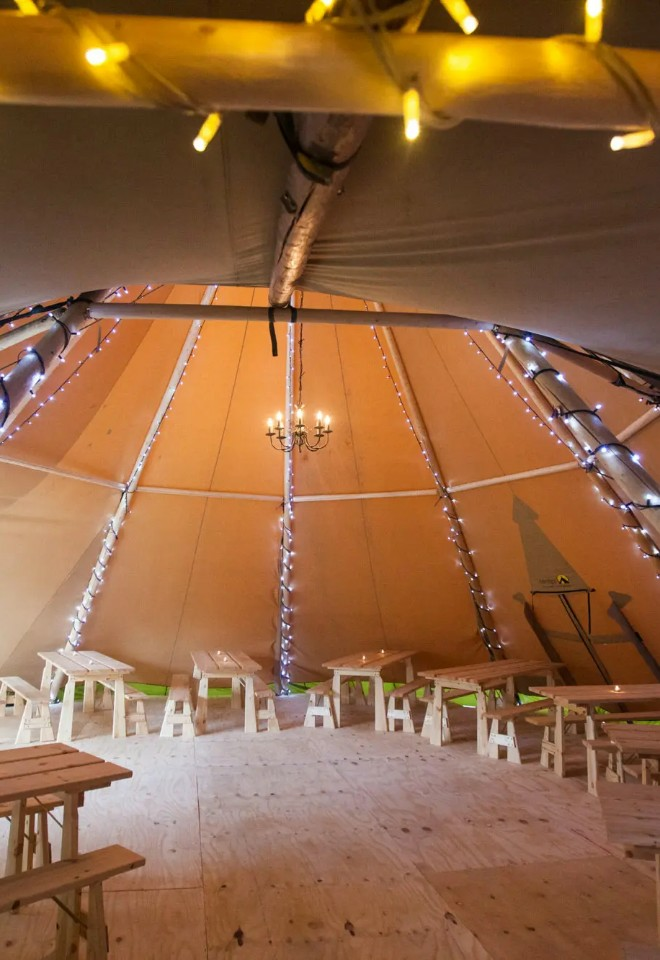 the beech house teepee set up