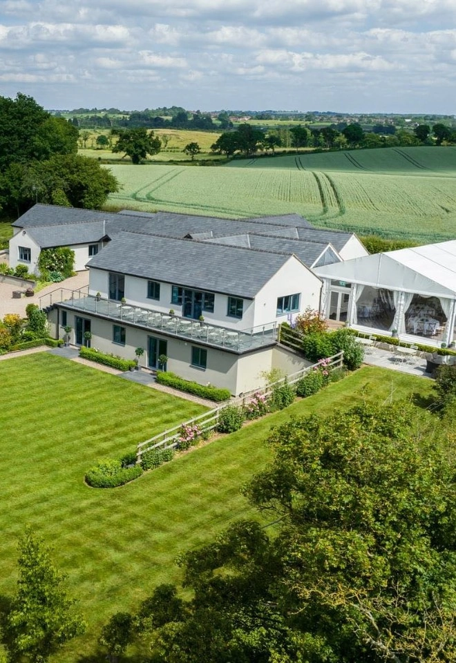 aerial view for manor hill house bromsgrove wedding venue