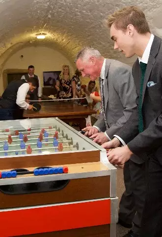 Fun in the Games Room at Pentillie Castle